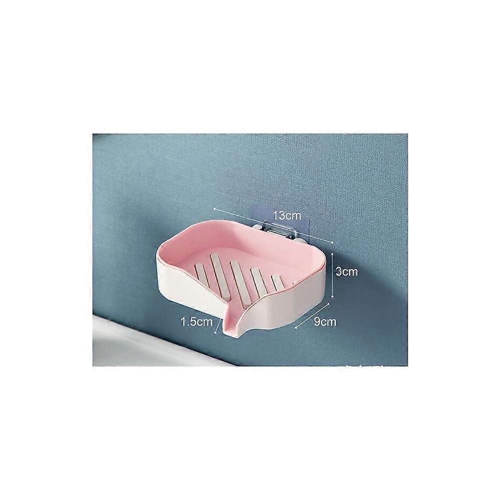 Multi-functional soap box with hook large household bathroom free punching creative pink white