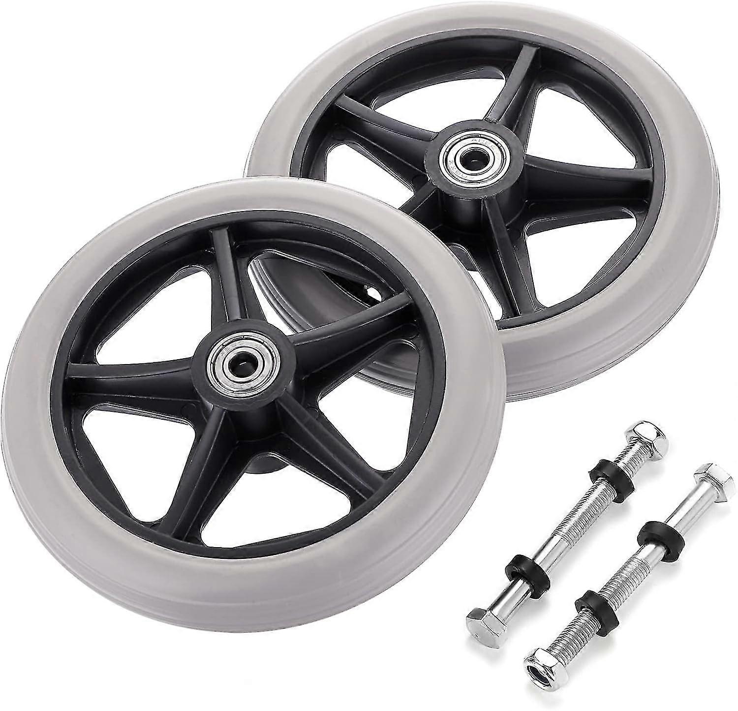OwnMy 2PCS von 6 Zoll Gummirad Ersatz Rollstuhl Vorderräder Rollator Walker Anti-Rutsch Ersatzrollen Rollen Räder Universal Wheelchai