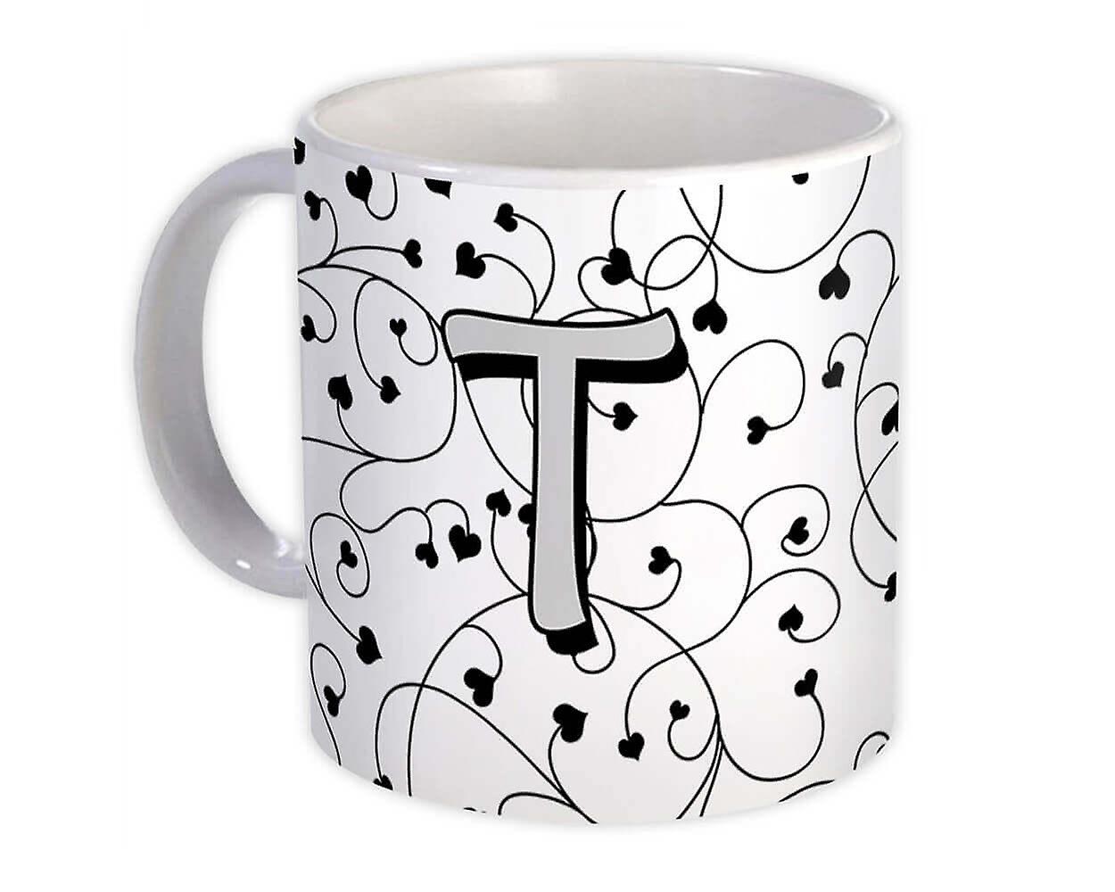 Hediye Kupa: Monogram Harf T Alfabesi