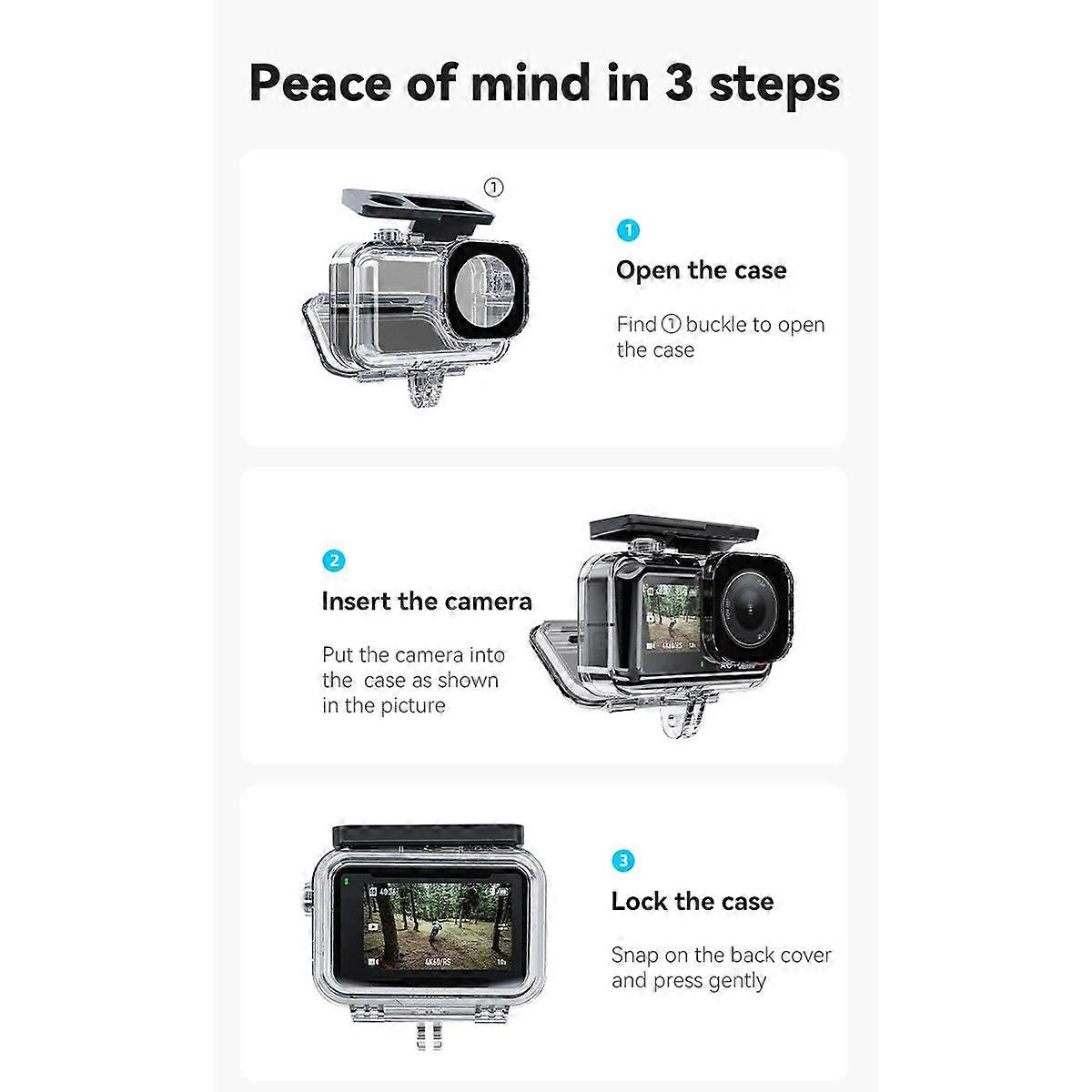 45M Action Camera Waterproof Case for Action 3 4 Underwater Diving Housing Cover