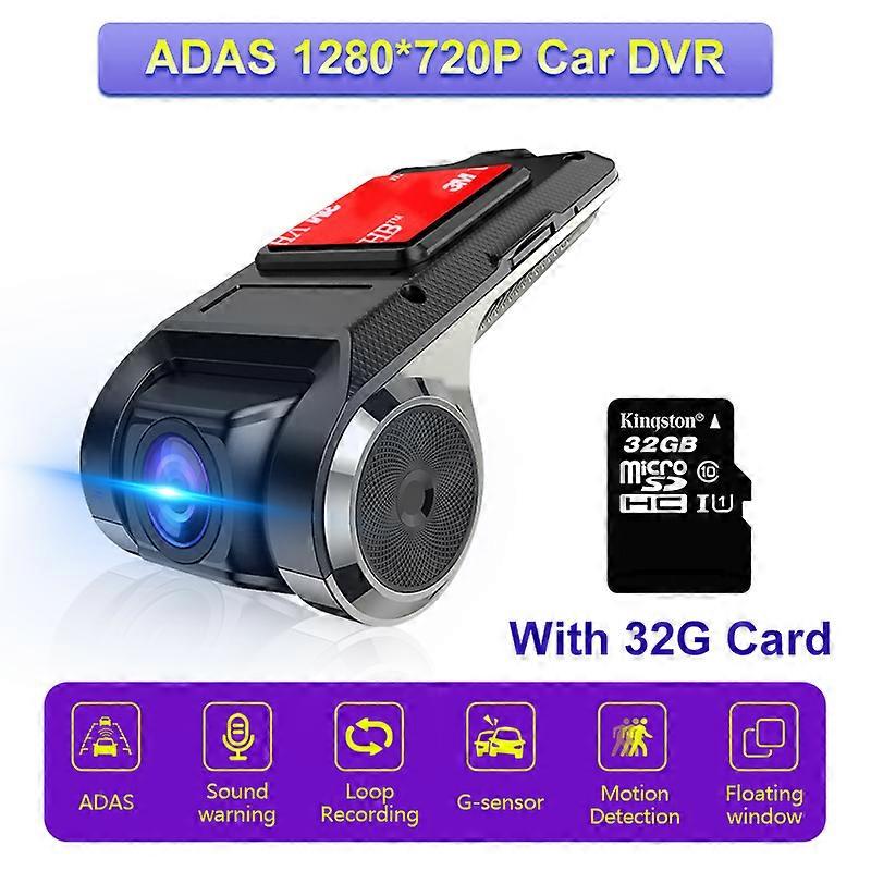 1080P USB Car DVR Dash ADAS Camera HD For Car DVD Android Player Navigation Floating Window Display voice alarm video G-Shock