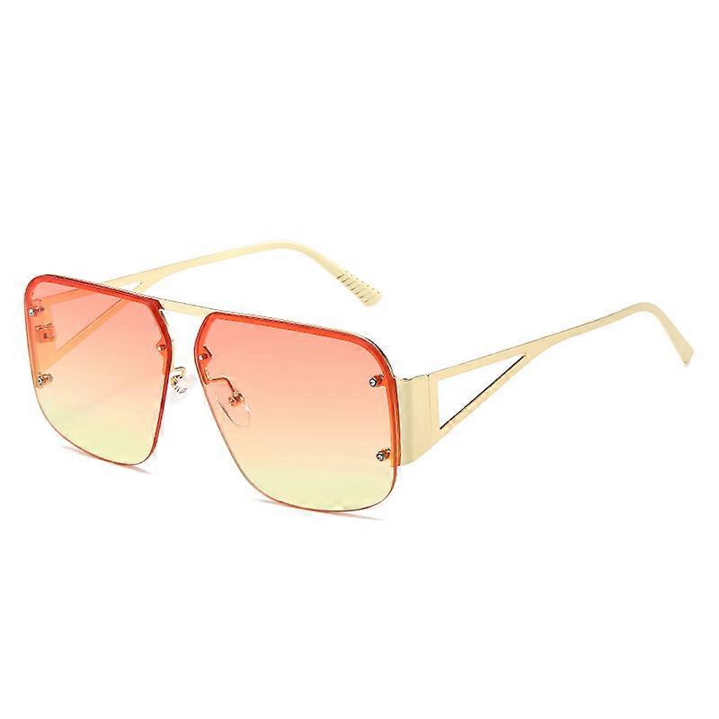 Fashionable Aviator Sunglasses Retro Curtain Half-Frame Versatile Square Sunglasses A7