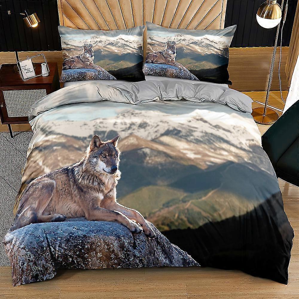 3d Digital Wolf Kit Customized Three Or Four Piece Bedding Sets