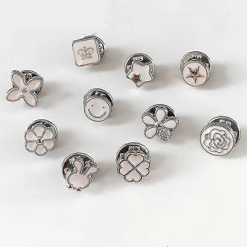 Anti-lighting Brooch Button, 10 Pcs Clothes Buttons For Neckline, Detachable & Adjustable