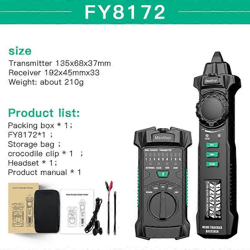 MastFuyi Tracker cable LCD Display Cable POE Wire Checker Cat5 Cat6 Test Network Tool Telephone/network cable wire tracer toner