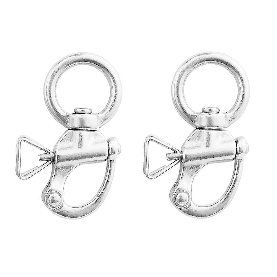 2Pcs/Set Swivel Eye Snap Shackle Quick Release Bail Rigging Stainless Steel Hook