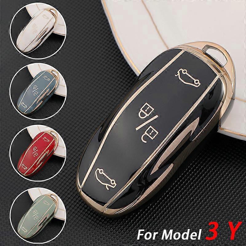 Soft TPU Car Smart Key Case Cover For Tesla Model 3 S X Y Auto Remote Shell Fob Holder Protector Keychain Accessories