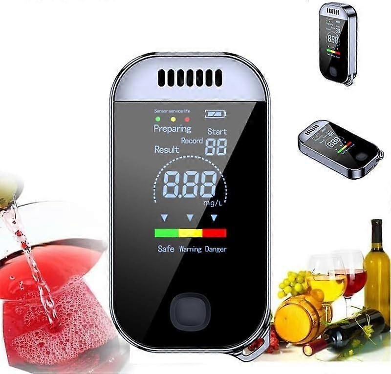 Mini Alcohol Tester Alcohol Meter with Digital LED Colour Display and USB Charging Alcohol Tester Police Accurate for Personal Use