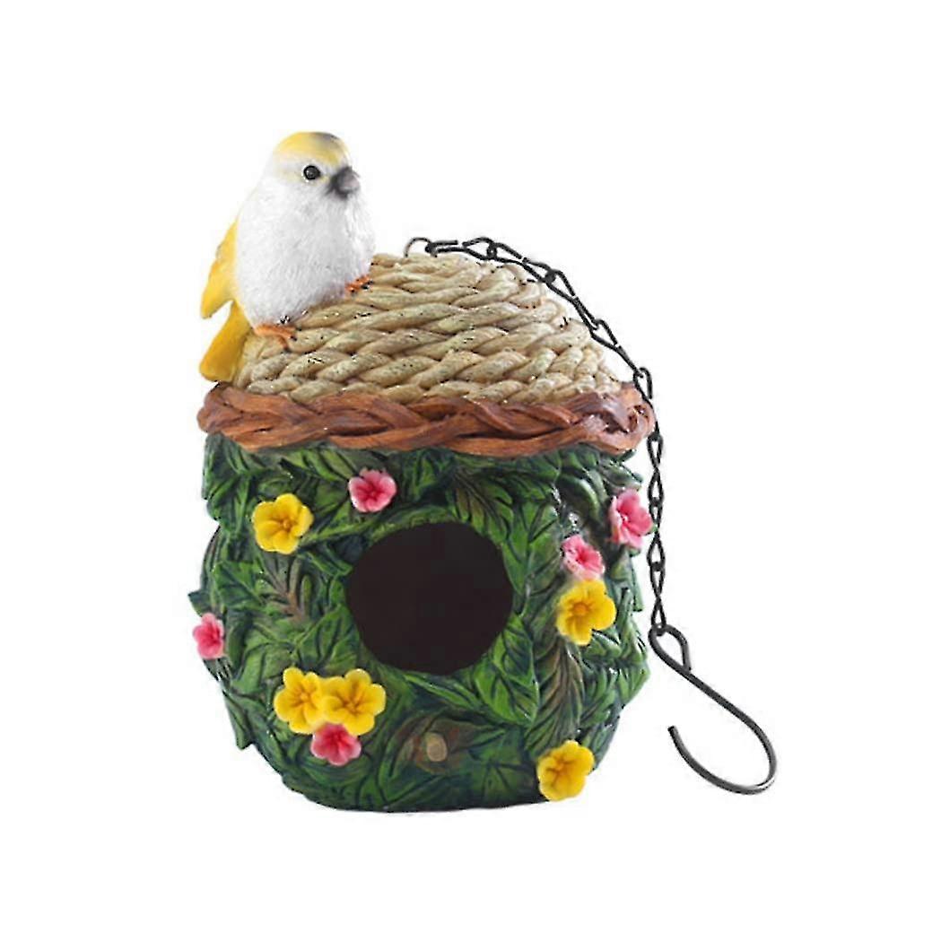Decorative Bird House, Resin Hanging Flower Bird Nest, Bird House Nesting