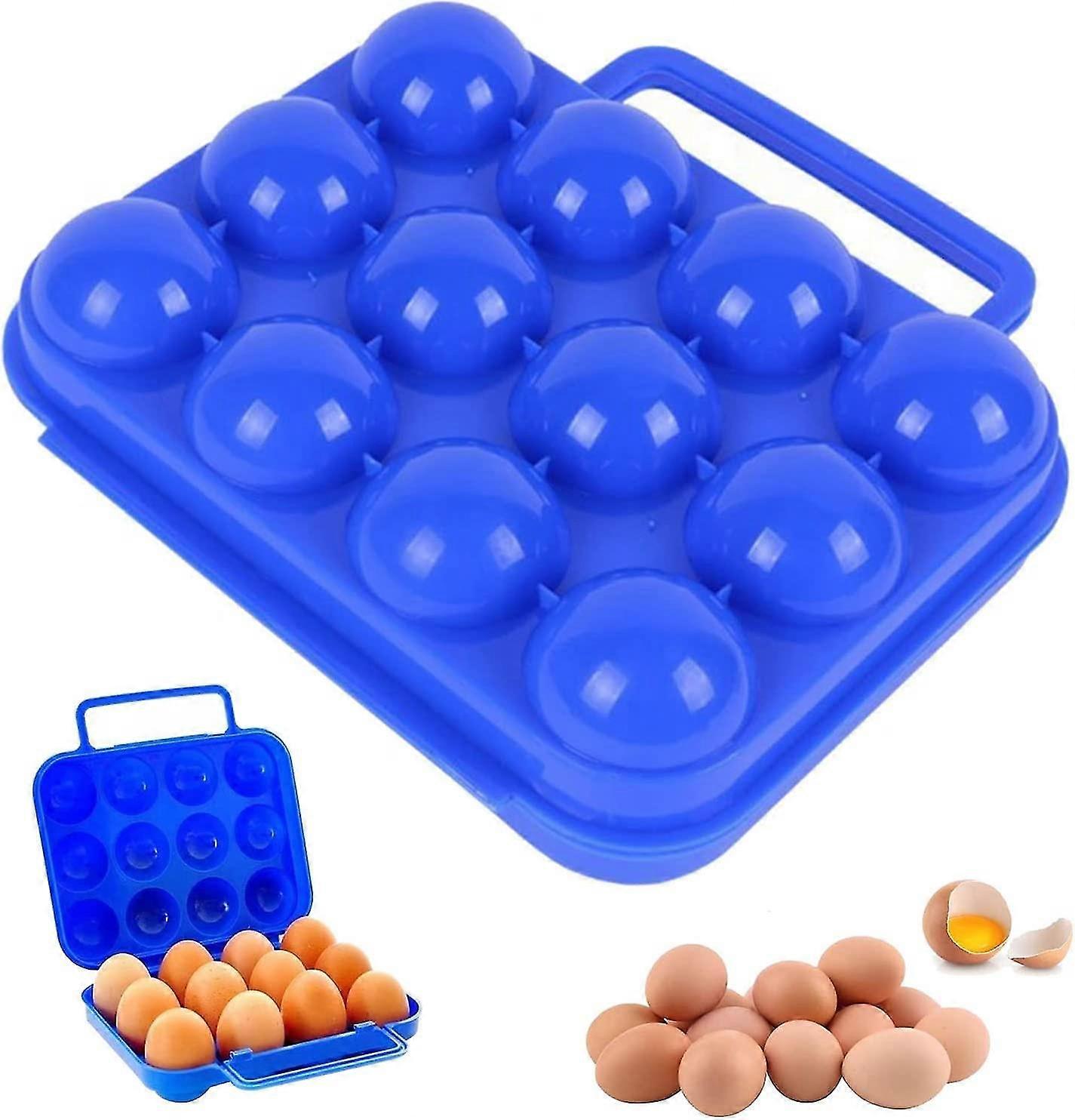 Portable Plastic Egg Holder, Portable Egg Box, Egg Box, Egg Box With Handle, Can Hold 12 Eggs, Suitable For Refrigerator, Backpack, Outdoor.