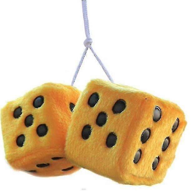 1 P Of Retro Square Hanging Couple Fuzzy P Dice With Dots For Car Interior Ornt Rat
