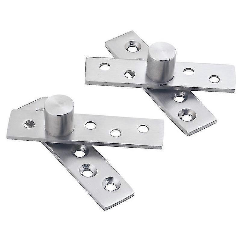 2pcs 360 Degree Door Pivot Hinge Hardware Silver 74mm Long