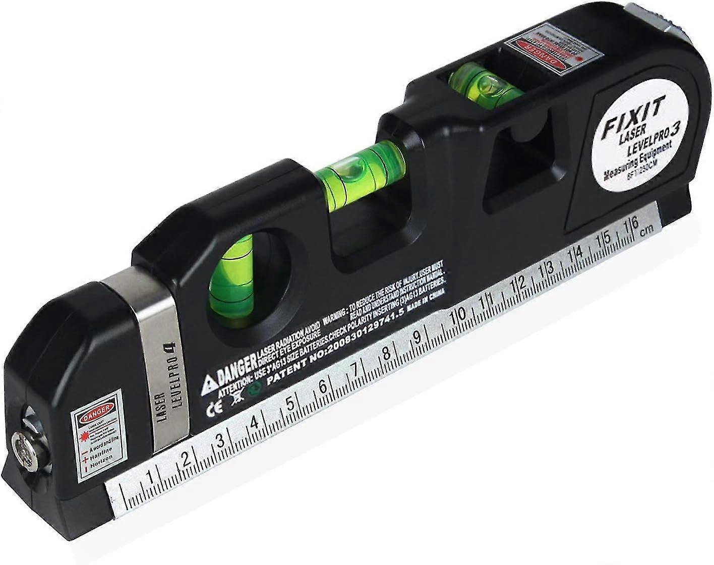 Spirit Level, Laser Measure Multipurpose Laser Level Spirit Level Standard Metric Ruler Laser Measuring Tape 8ft/2.5M (1 Pack)