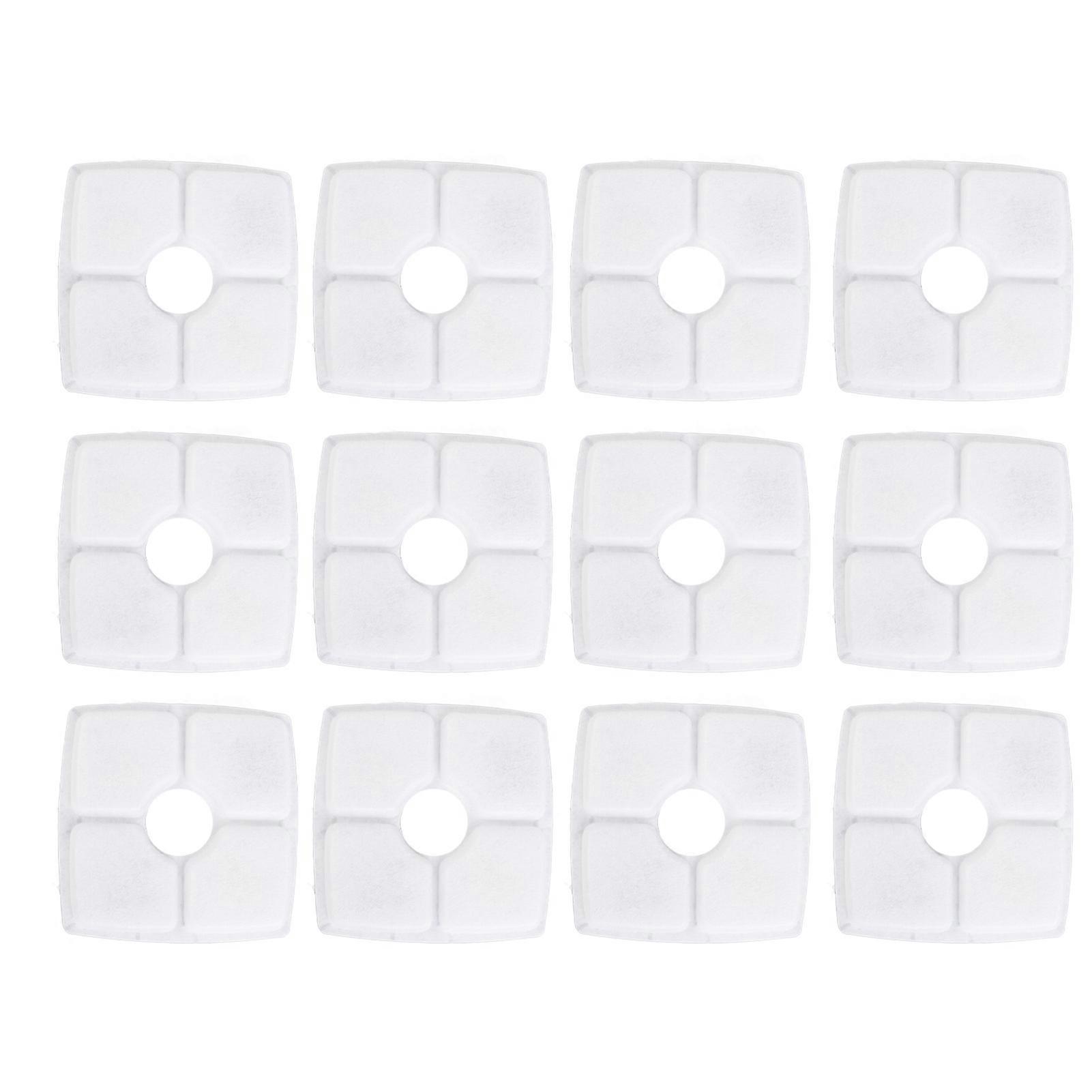 12Pcs Cat Water Fountain Filters Activated Carbon Cat Fountain Filter Replacement for Square Cat Water Fountain Inside