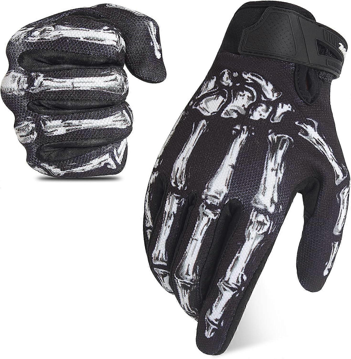 Touchscreen Motorcycle Gloves for Men, Breathable Mesh Inserts, Skeleton Gloves, Non-Slip, Lightweight, Durable, Bike Gloves, Motocross, MTB, Racing,