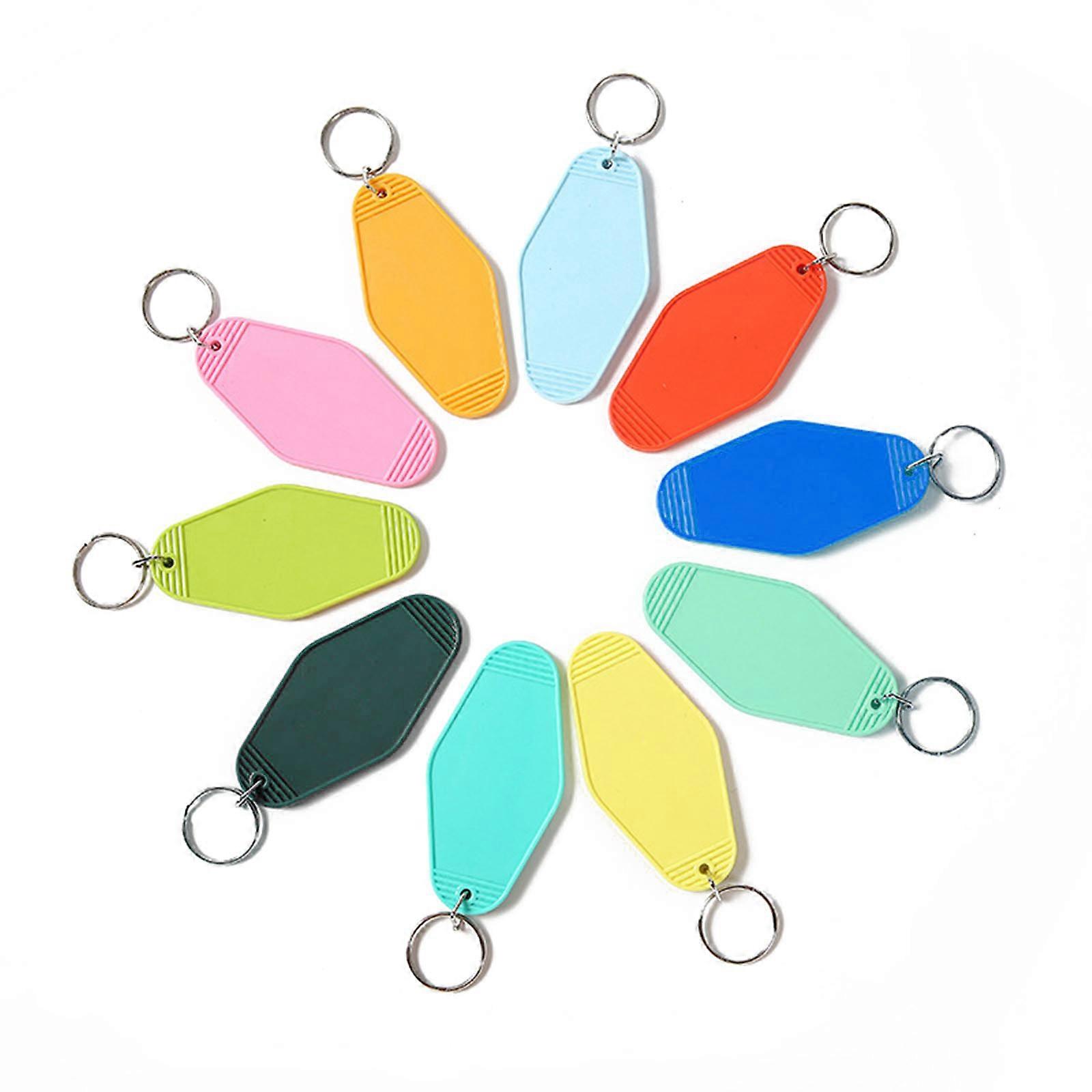 10Pcs Rhombus Hotel Key Tag Keychain Blanks Ornament Keychain DIY Keychain