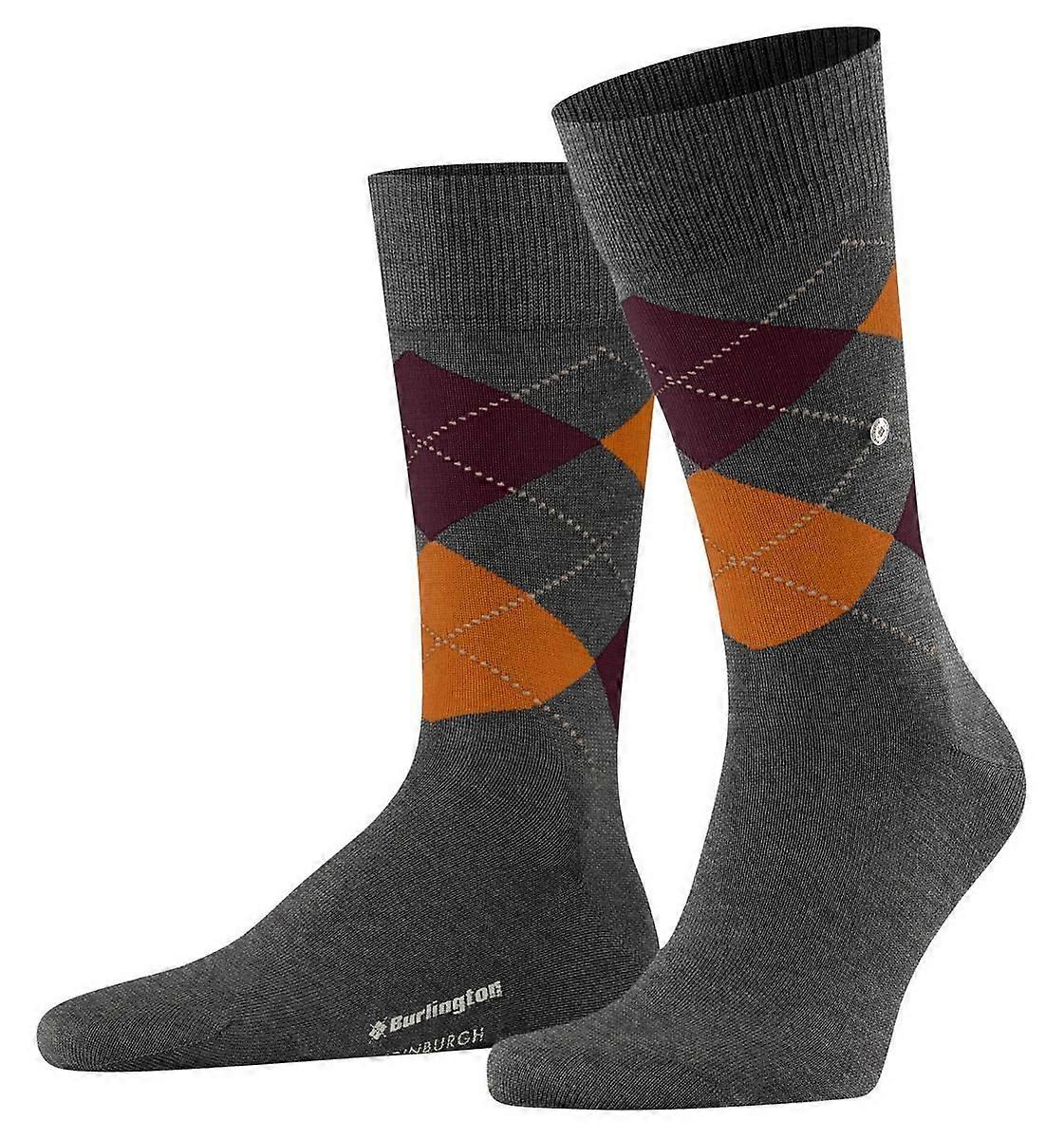 Burlington Edinburgh Socks - Asphalt Mel Grey