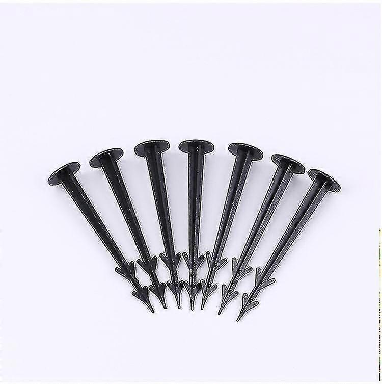 100pcs Garden Pegs Anchors Mulch Pegs, Rustproof Plastic Yard Pegs Barbed Stakes Rod Nail