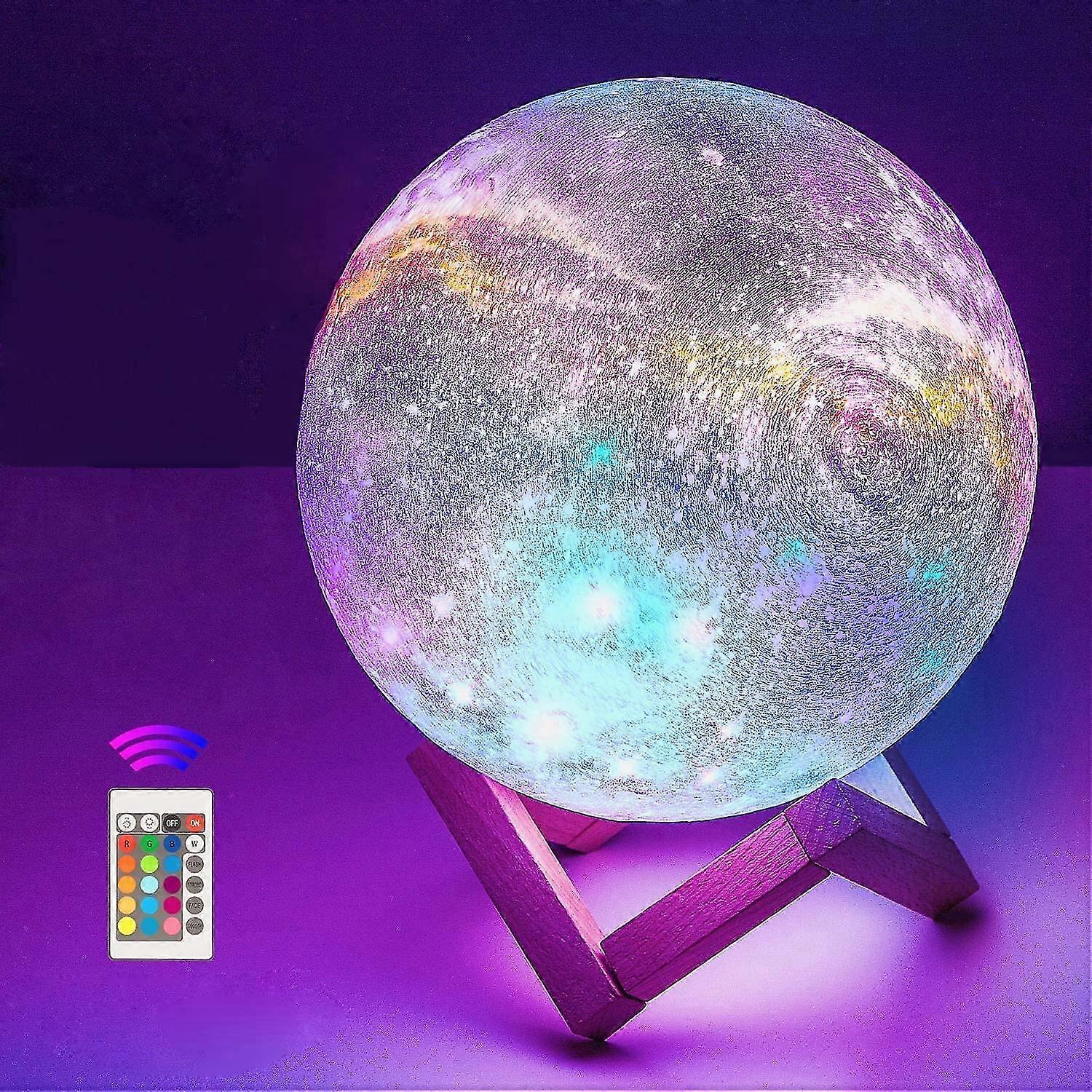 unique 3d Moon Lamp - 16 Colors Led Light - Usb Rechargeable - Remote Control - Gift, Decoration