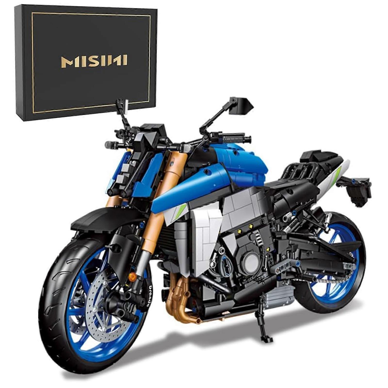MISINI Motorcycle Building Blocks Set, 2046 PCS S1000 Locomotive Model Bricks, Ideal Gift for Men Teens