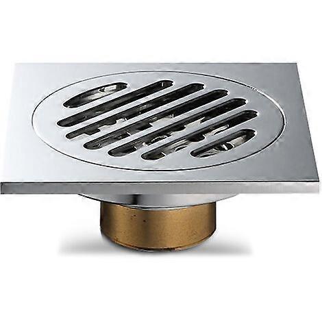 All Copper Bathroom Floor Drain - Disposable Shallow Water Joint - Chrome