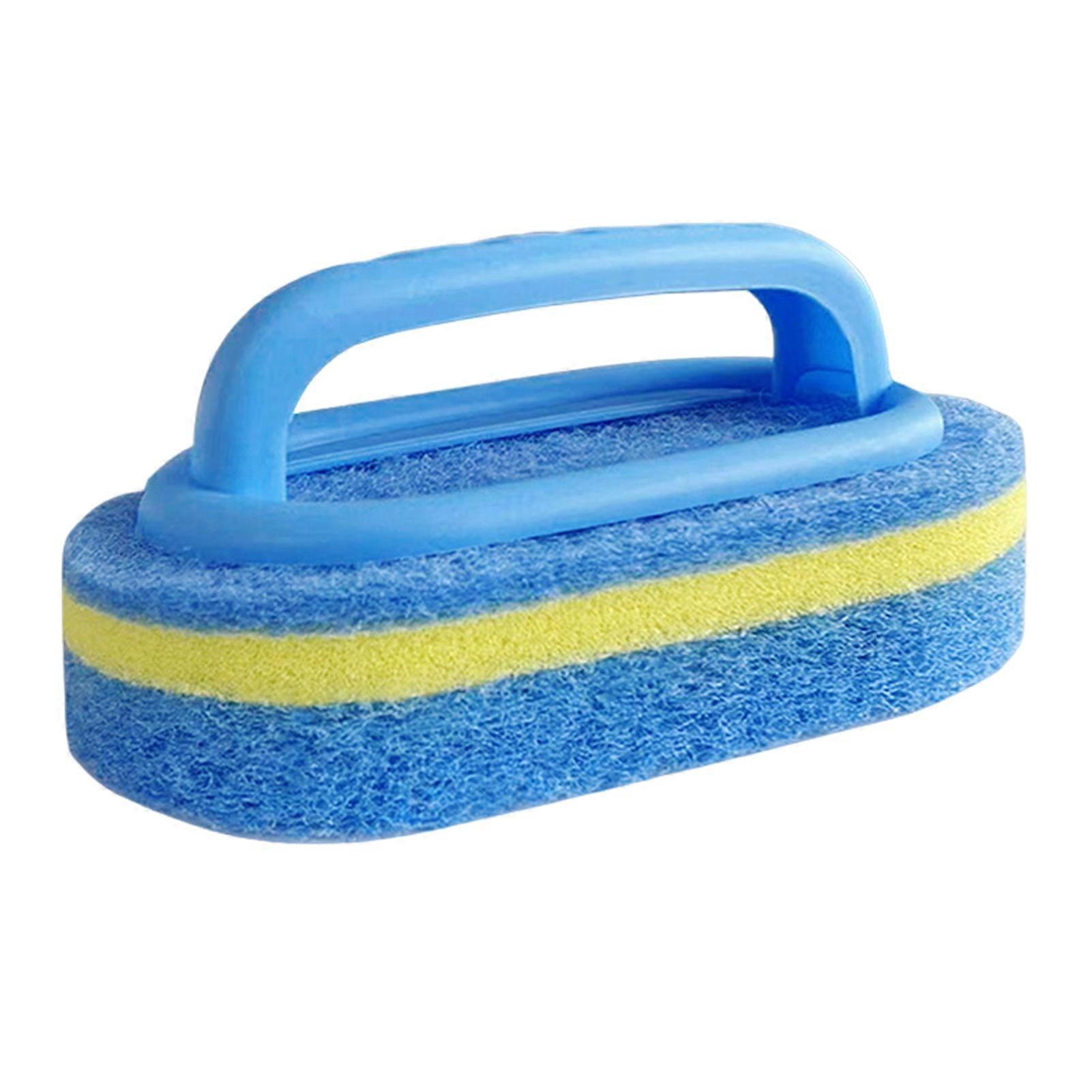 Bathroom Cleaning Sponge with Handle Scratch Free Reusable Widely Used Kitchen Scrubbing Sponge Residue Remover Jikaix