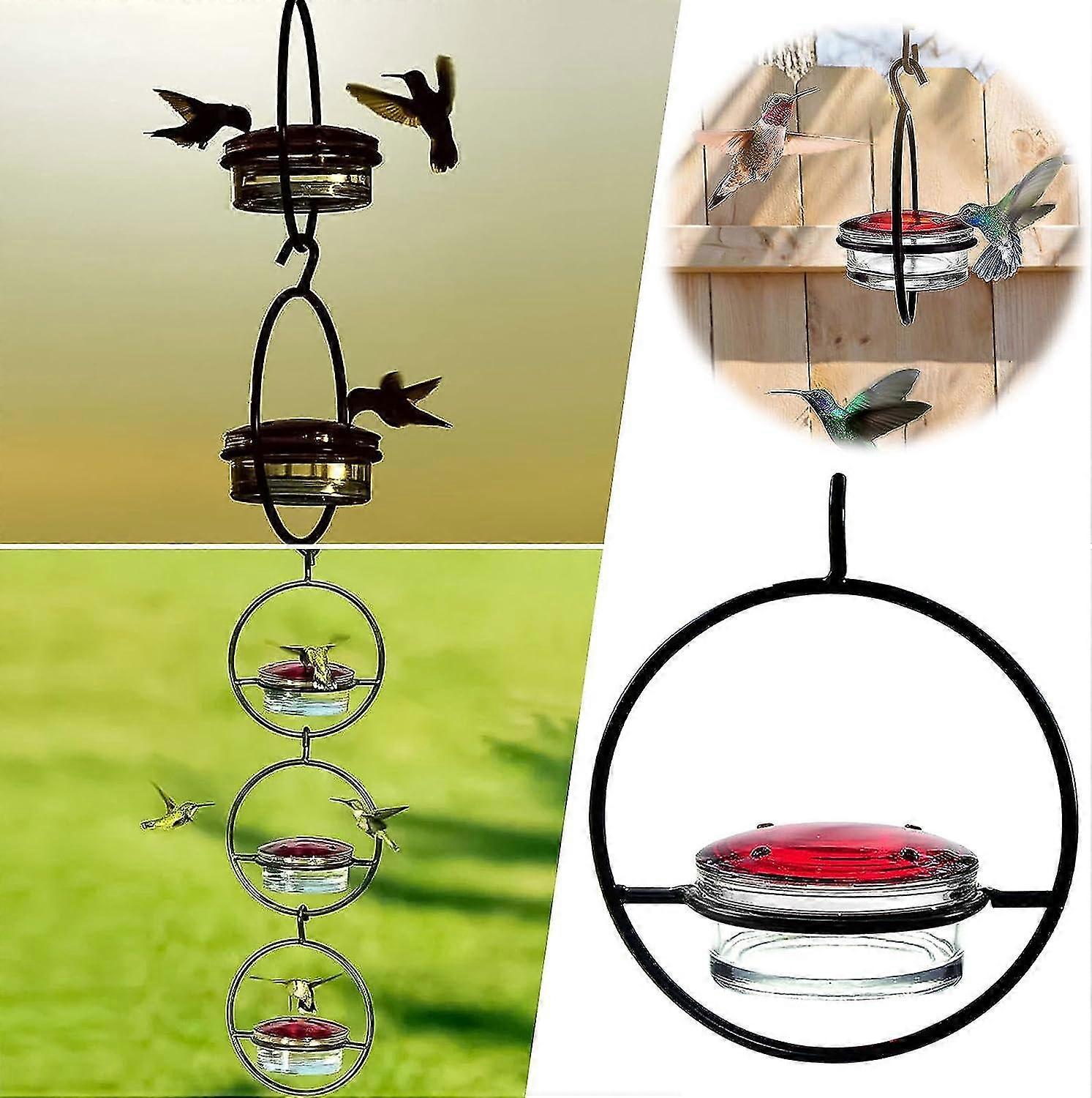 Beautiful Circular Hanging Hummingbird Feeder, Outdoor Hanging Humming Bird Feeder Ant And Bee Proof, Hummingbird Feeds For Outside Garden, Backyard