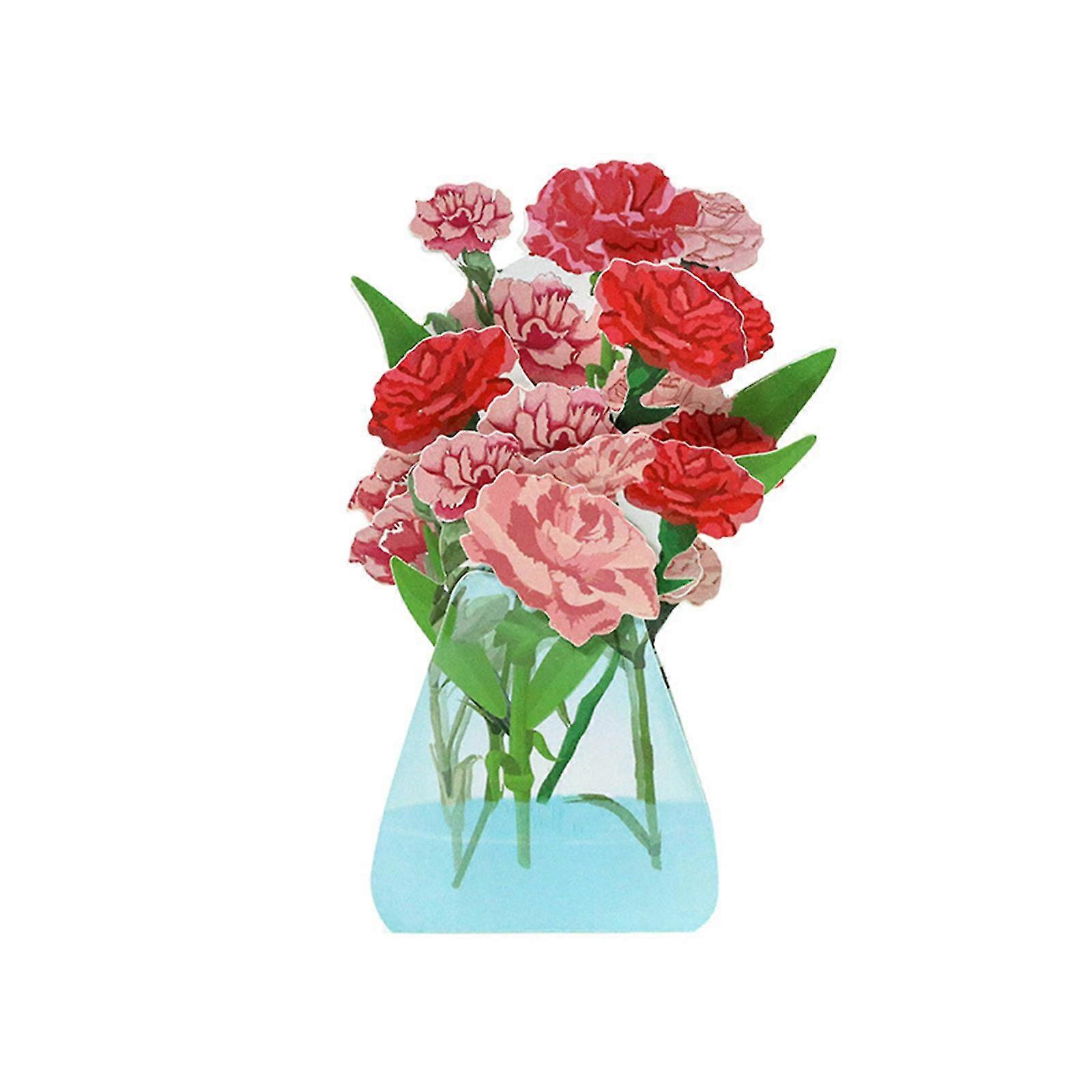 Flower Bouquet Greeting Card Unique Creative Paper Mother's Day Multicolored 3d Desk Decoration Three-dimensional