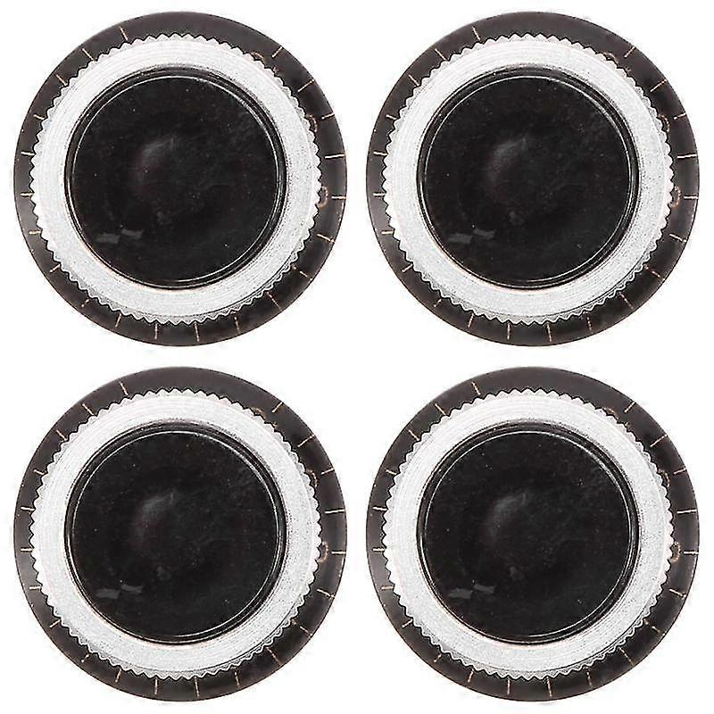 4pcs Guitar Tone And Volume Speed Control Knobs Top Hat Bell,black