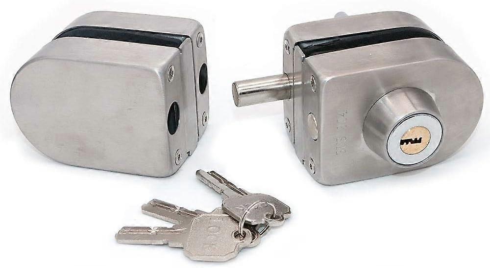 Γυάλινη κλειδαριά πόρτας, κλειδαριά ασφαλείας, 304 κλειδαριά γυάλινης πόρτας από ανοξείδωτο χάλυβα με 2 κλειδιά, χωρίς διάτρηση, κατάλληλο για σπίτι, ξενοδοχείο, μπάνιο, βιτρίνα