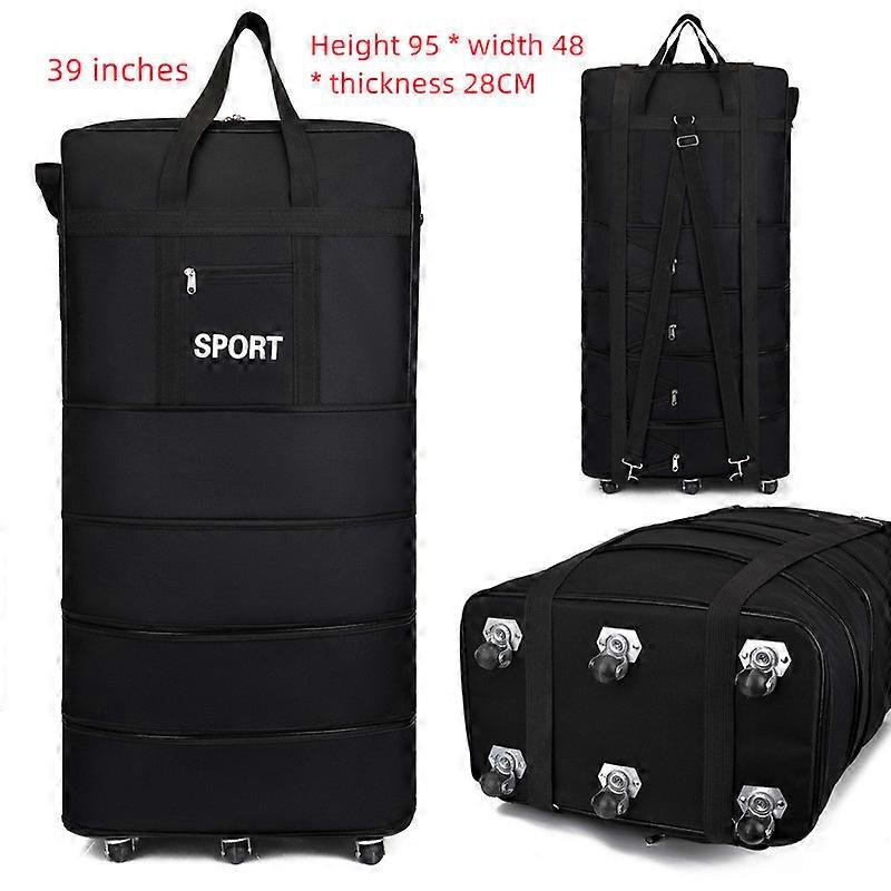 حقائب محمولة جديدة مع عجلات 39 بوصة السفر المتداول حقيبة الناقل الجوي حقيبة للجنسين قابلة للتوسيع للطي أكسفورد حقيبة حقائب