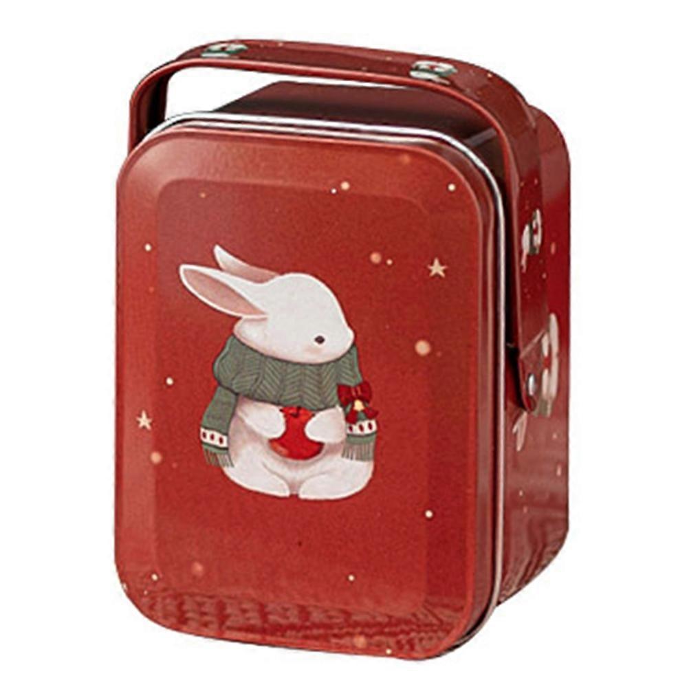 Easter Candy Box Adorable Bunny Pattern Candy Box Tinplate Biscuit Storage Box