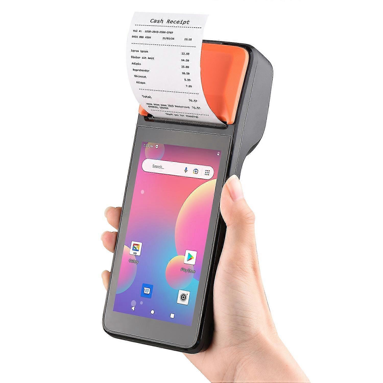 Handheld 3G POS Receipt Printer Android 8.1 1D/2D Barcode Scanner PDA Terminal Support 3G WiFi BT