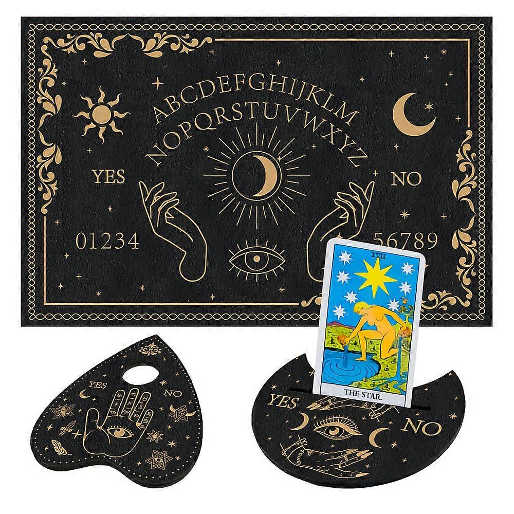 Custom Wood Board Wooden Dowsing Divination Board for Witchcraft Wiccan Altar Supplies Rectangle & Moon & Heart Moon Pattern 96~200x80~300x4mm 3pcs/se