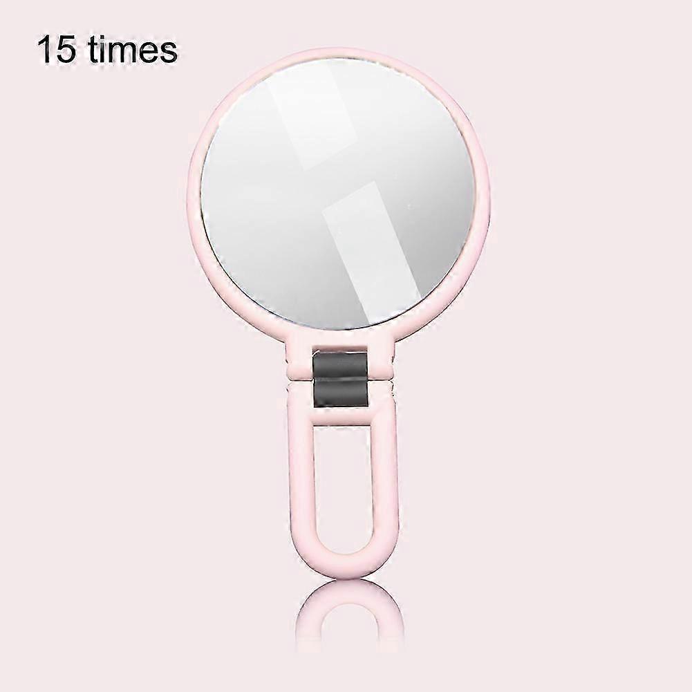 15X Magnifying Handheld Mirror, Compact, Multifunctional, Lightweight, Adjustable Stand
