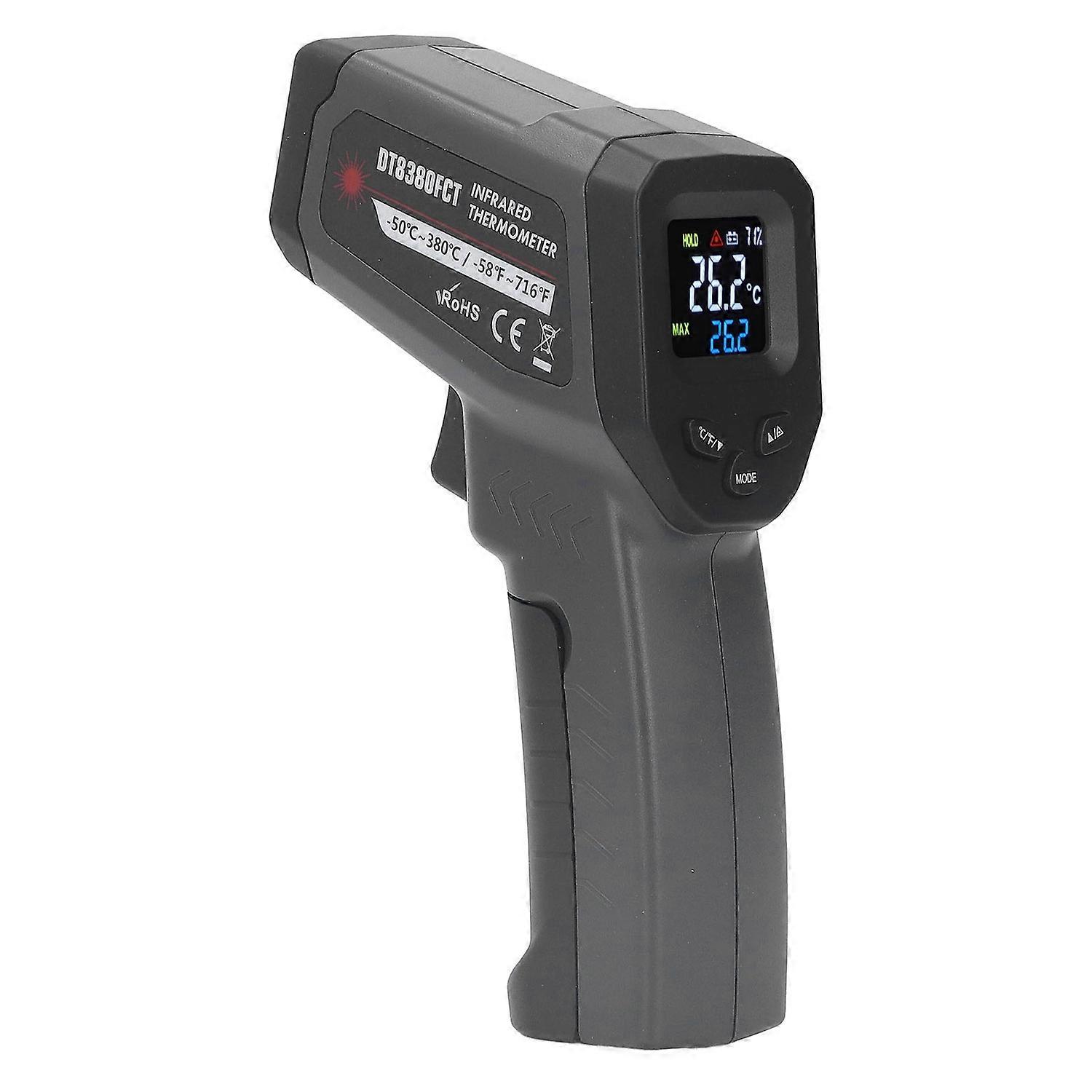 Infrared Thermometer for Cooking Food Temperature Gun Adjustable 12:1 Emissivity Digital Backlit LCD