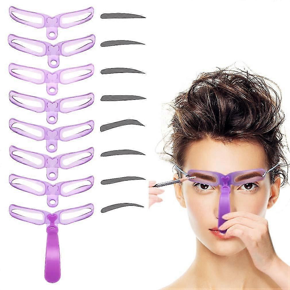 Eyebrow Stencils, Eyebrow Template, Eyebrow Shaping Kit,8 Styles Reusable Eyebrow Stencil With Handle And Strap, Washable