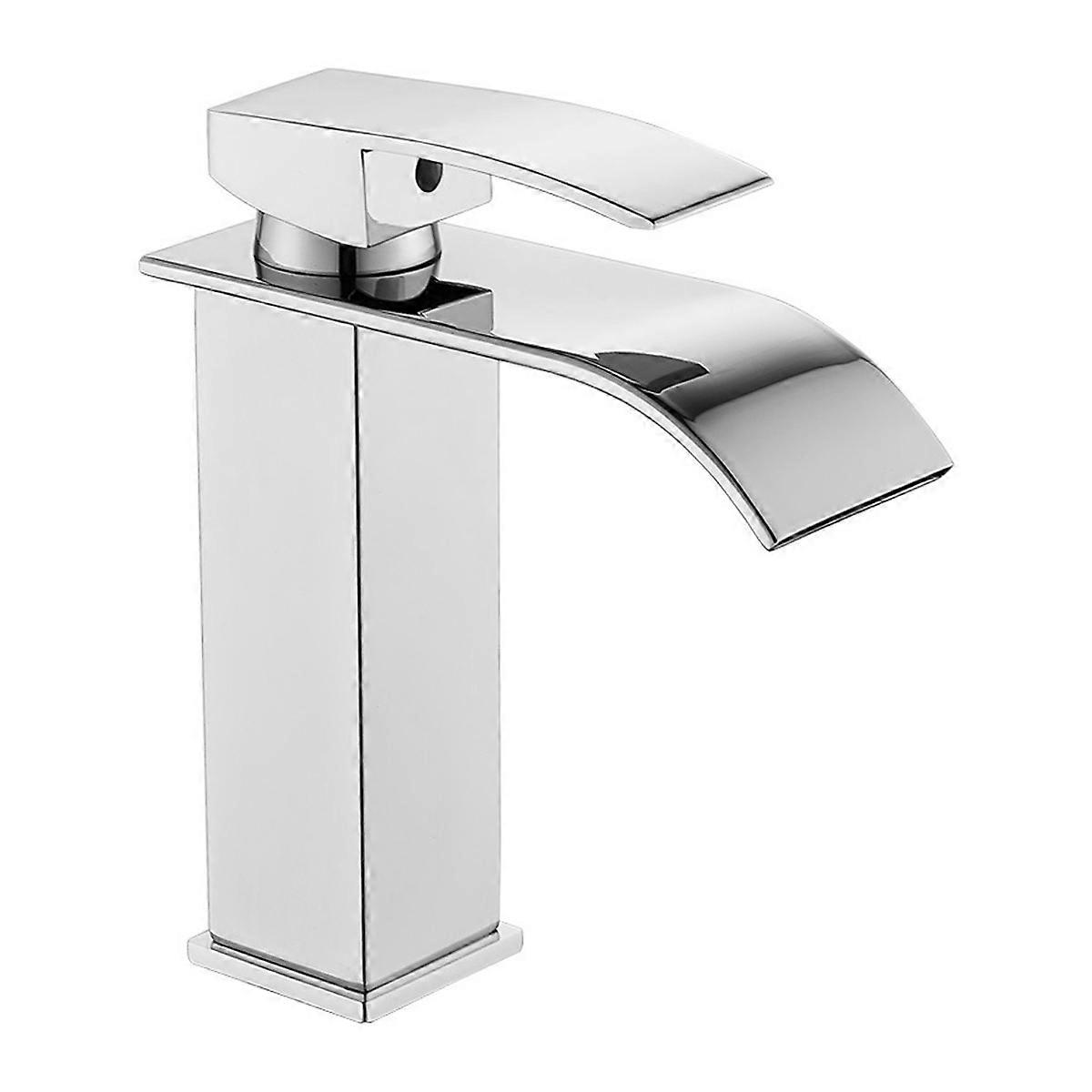 Chrome waterfall basin faucet for bathroom basin