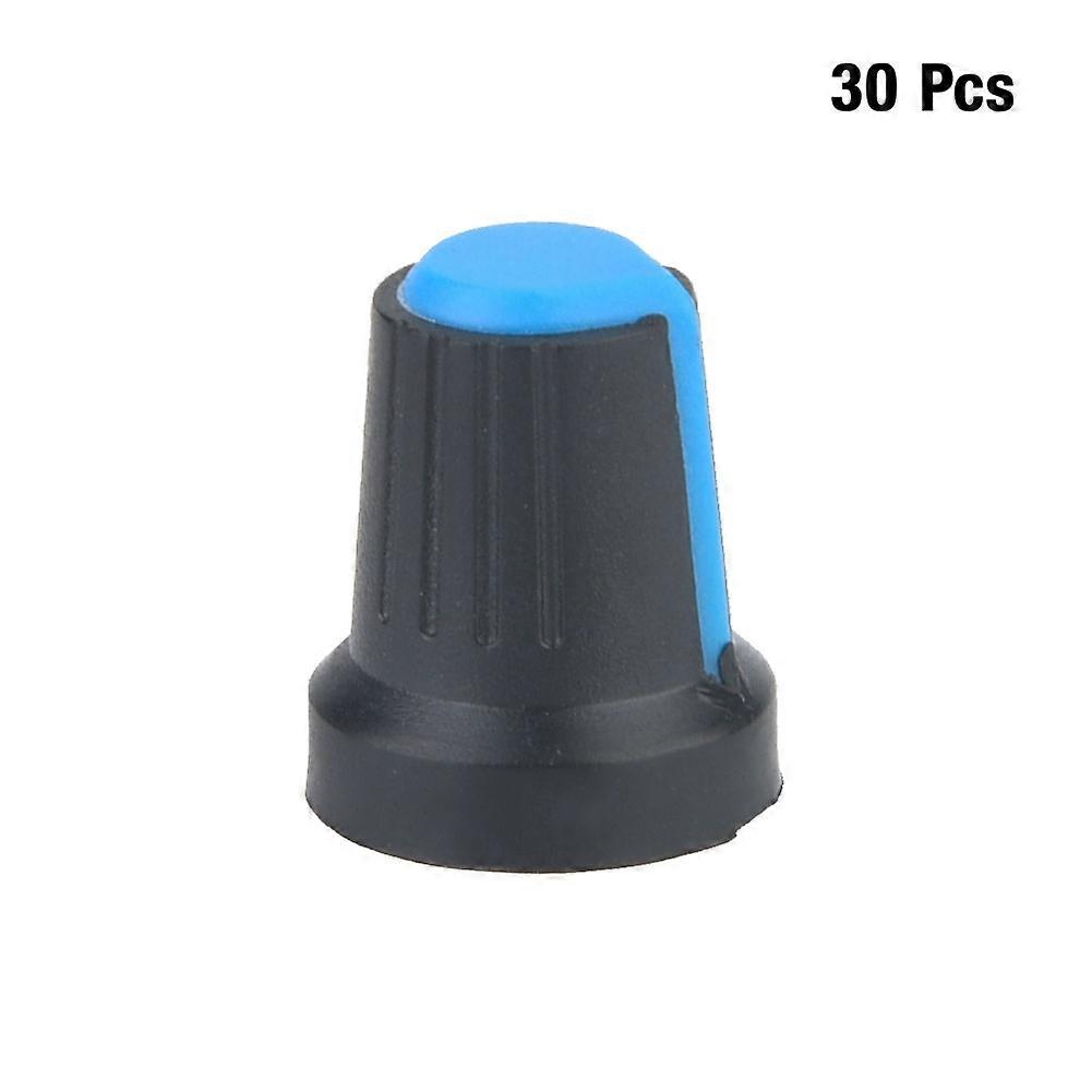 30PCS 6mm Potentiometer Knob Cap Plastic Rotary Cap Blue
