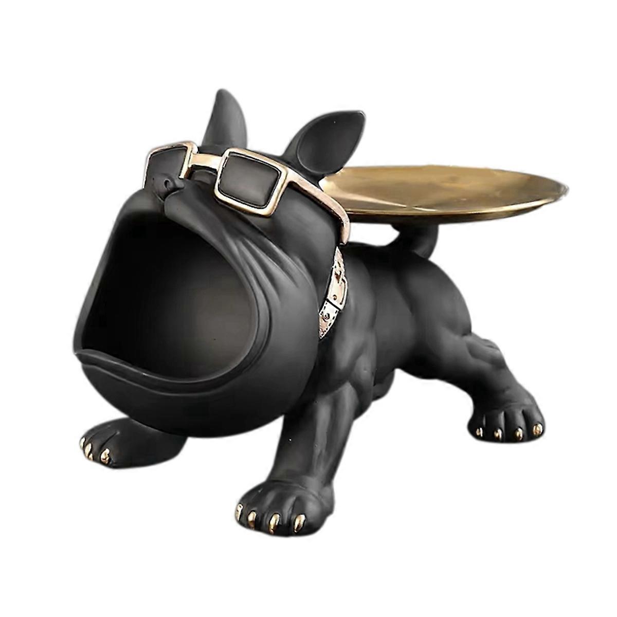 Resin Bulldog Statue Storage Box, Home Decoration Art Sculpture, Multifunctional Candy Container.