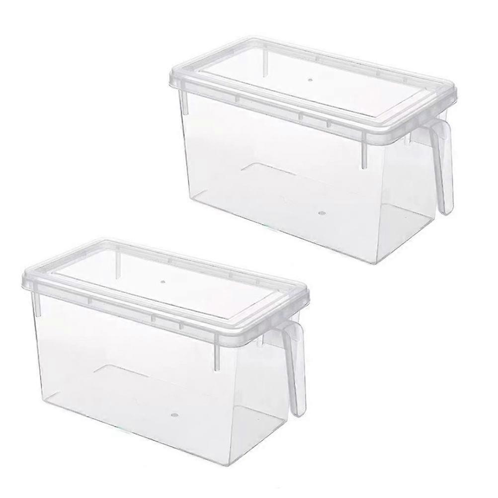 2-Pack Fridge Organizer Storage Bins with Lid for Food Storage