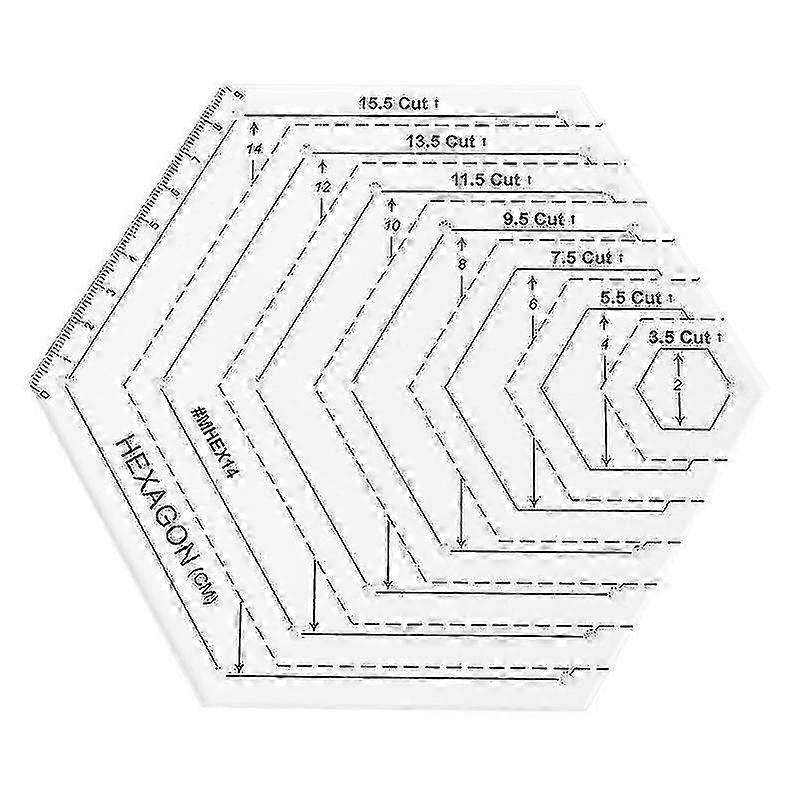 Hexagon Quilting Ruler Patchwork Plastic Template Diy Sewing Tools Useful
