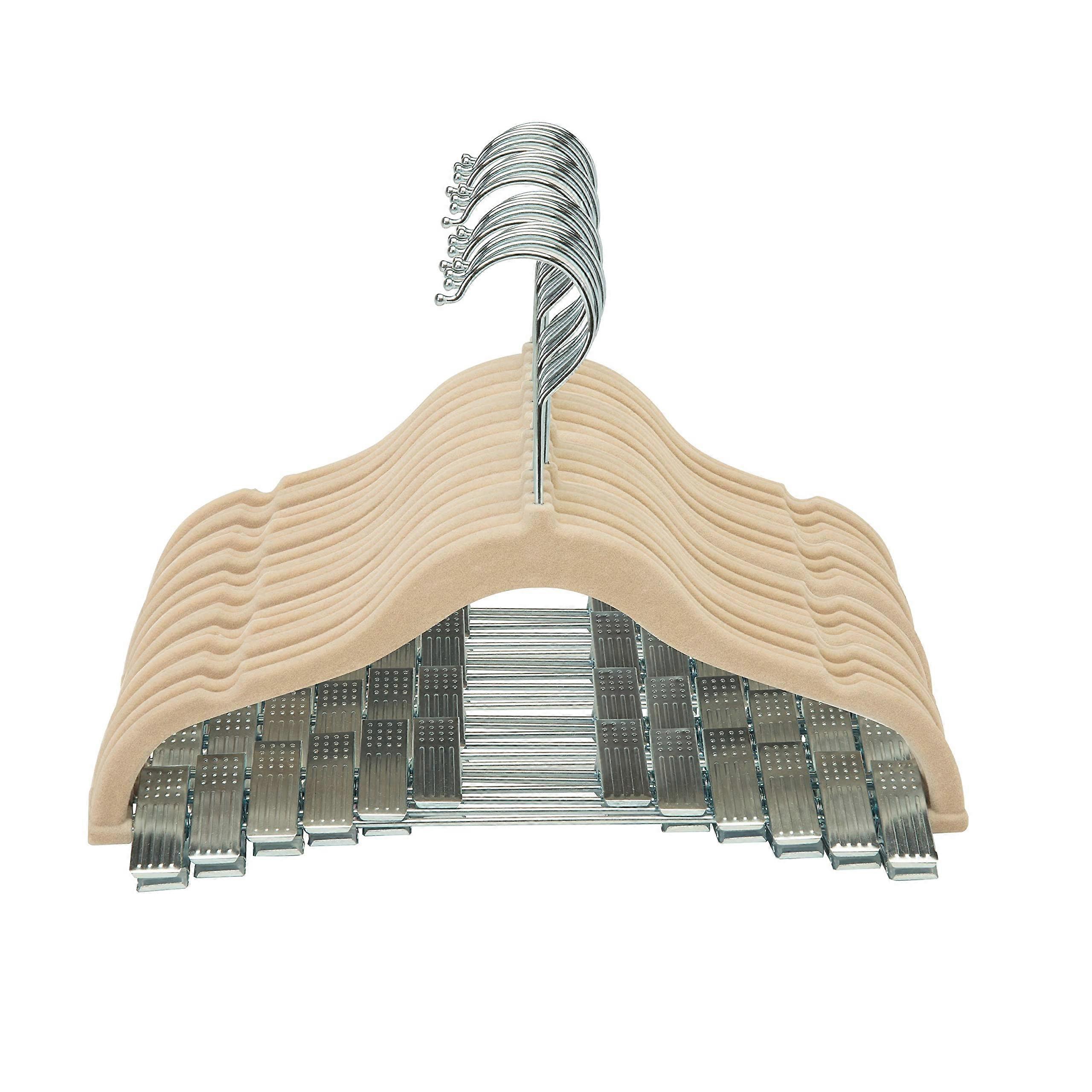 24 Pack non-slip velvet hangers with clips