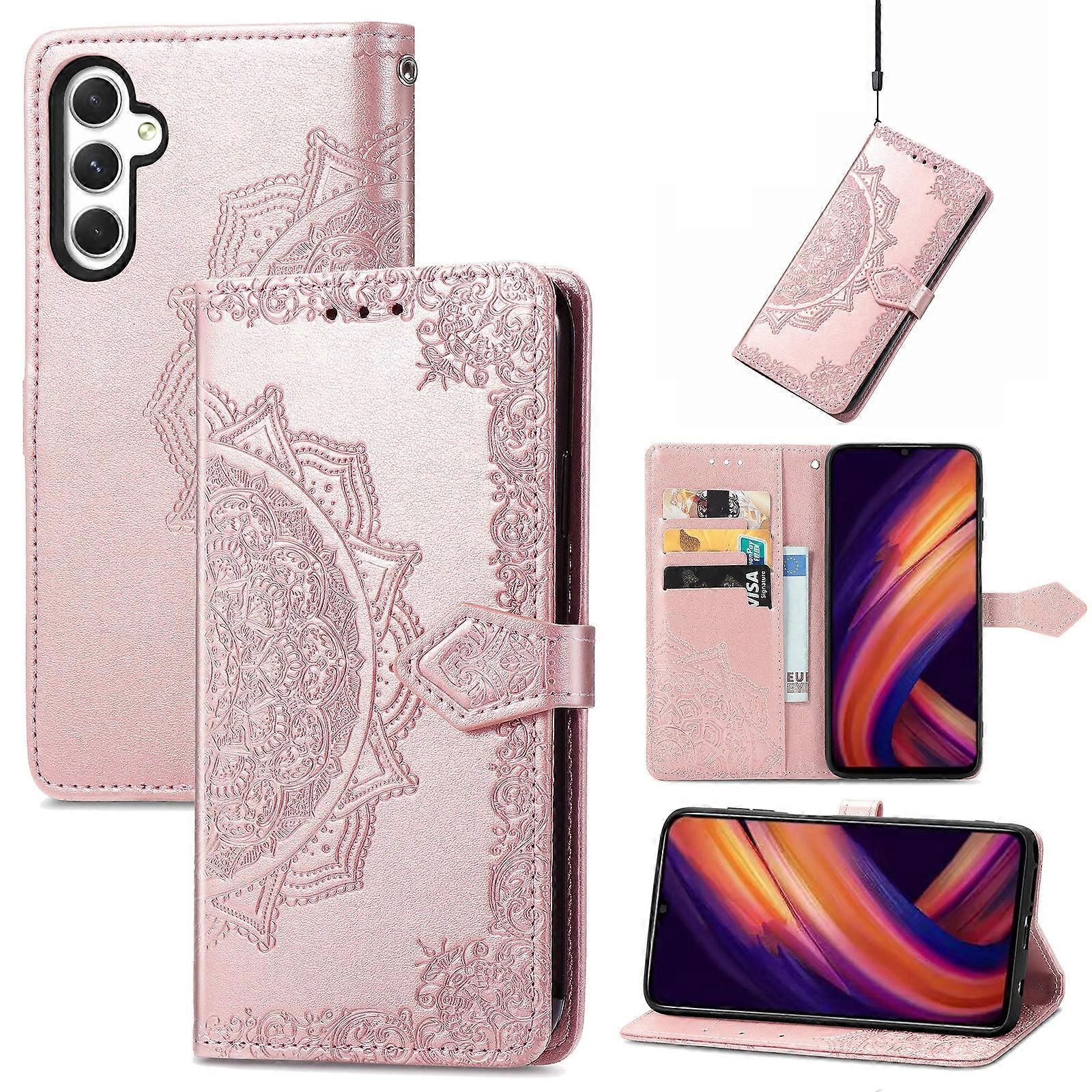 Mandala Flower Embossed Leather Phone Case