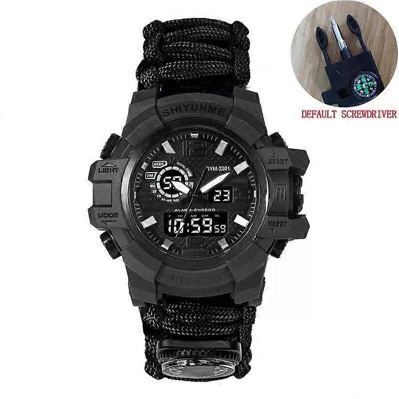 Men Military Sports Led Digital Watches Compass Outdoor Survival Multi-Function Waterproof Men'S Quartz Watch Relogio Masculino
