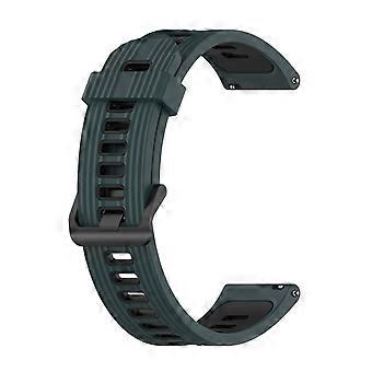 Pour Huawei Watch GT Runner 22mm Bracelet de montre en silicone à rayures bicolores (blanc, noir)