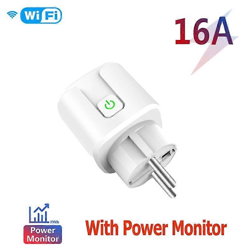 16A 20A EU Smart Wifi-stekker met stroommonitor Tuya Smart Life APP