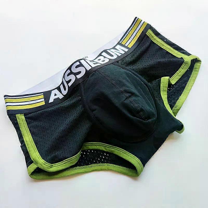Aussiebum Men'S Boxers U Convex Design Jockstrap Panties College Style Youth Solid Color Sexy Small Boxer Shorts