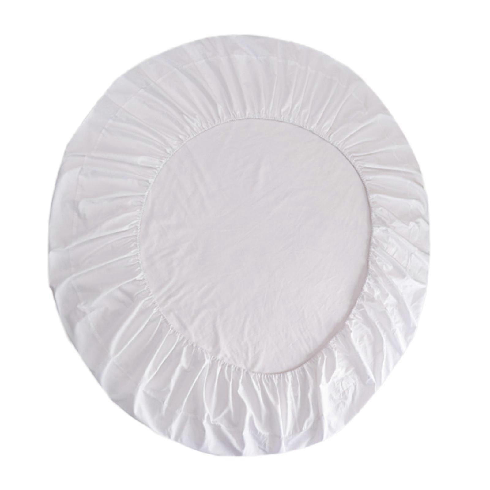 HOME TEXTILE PURE COTTON SOLID FITTED BED SHEETS COVERS FULL ROUND BED WHITE