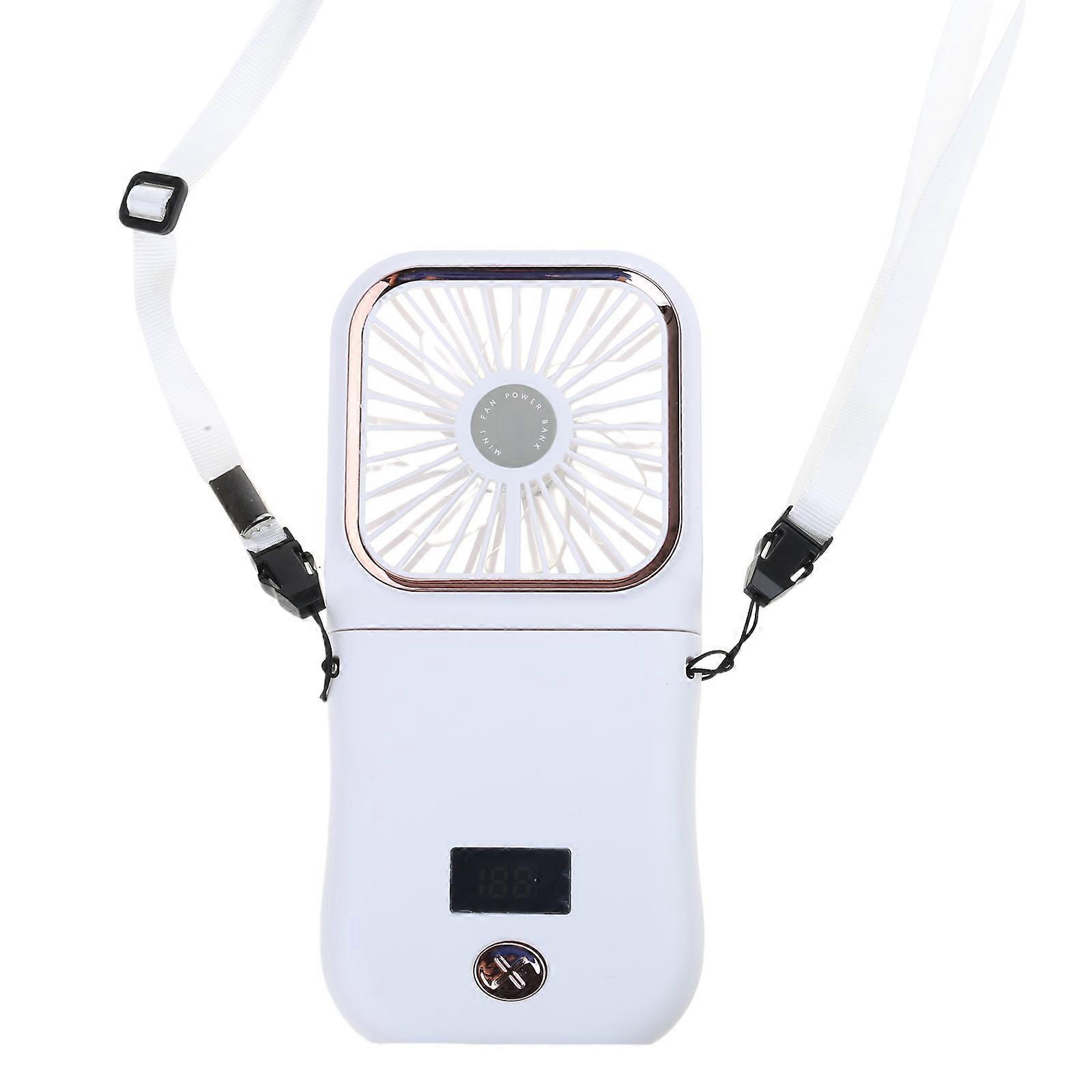 Folding Desktop Fan Handheld Fan LED Display USB 3000mAh Recharge Handheld Small Pocket Fan with Power Bank